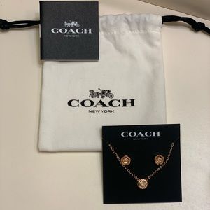 Stunning Coach earrings and necklace. NWT.
